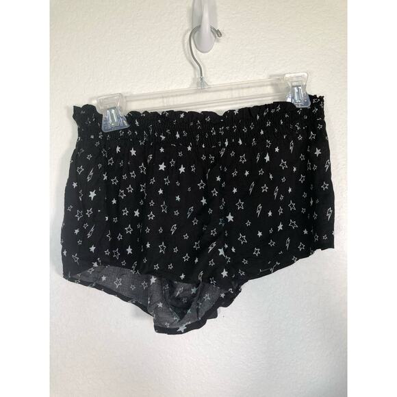 Chaser Star and Lightning Bolt Swim Coverup Shorts in Black and White - M - Picture 4 of 4